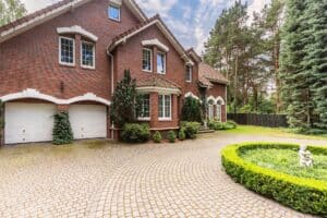 A residential house with a driveway designed by Wolverhampton Landscapes & Paving.